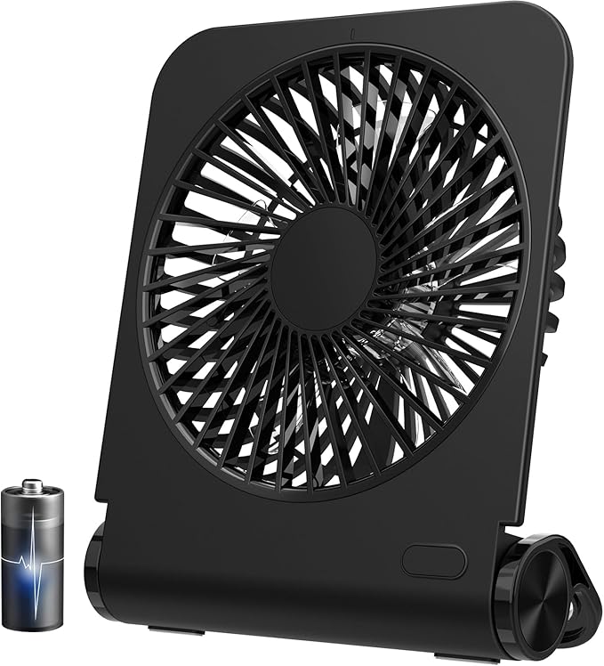 EasyAcc Small Desk Fan, Fan for Slumber Pod Rechargeable, 2000mAh Quiet Mini Desktop Fan Portable Rechargeable Fan for Cru...