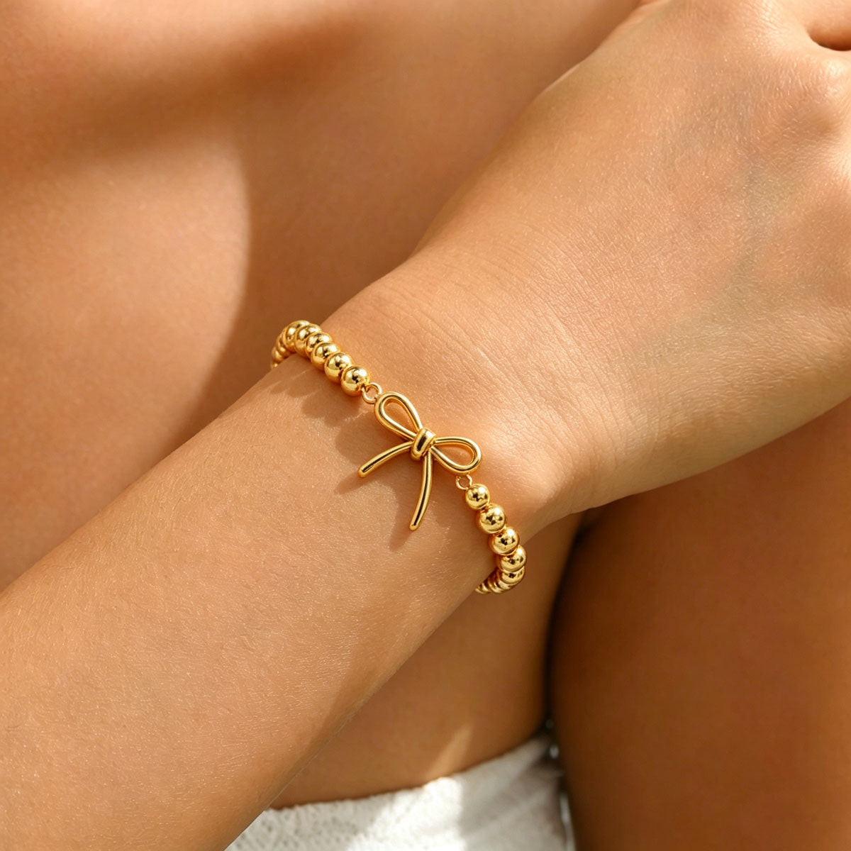 Cross-Border Amazon Best-Selling Women's Bracelet, Bow-Knot Heart-Shaped Niche Design Bracelet, Versatile And High-End Jewelry