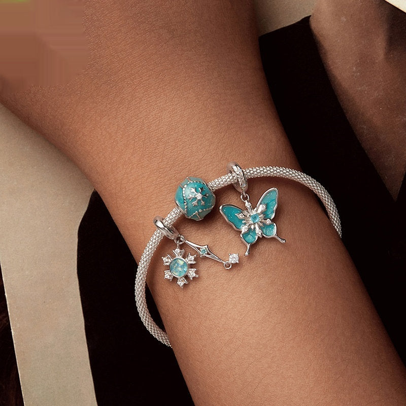 Silver Jewelry Snowflake Series Beaded Bracelet Accessories