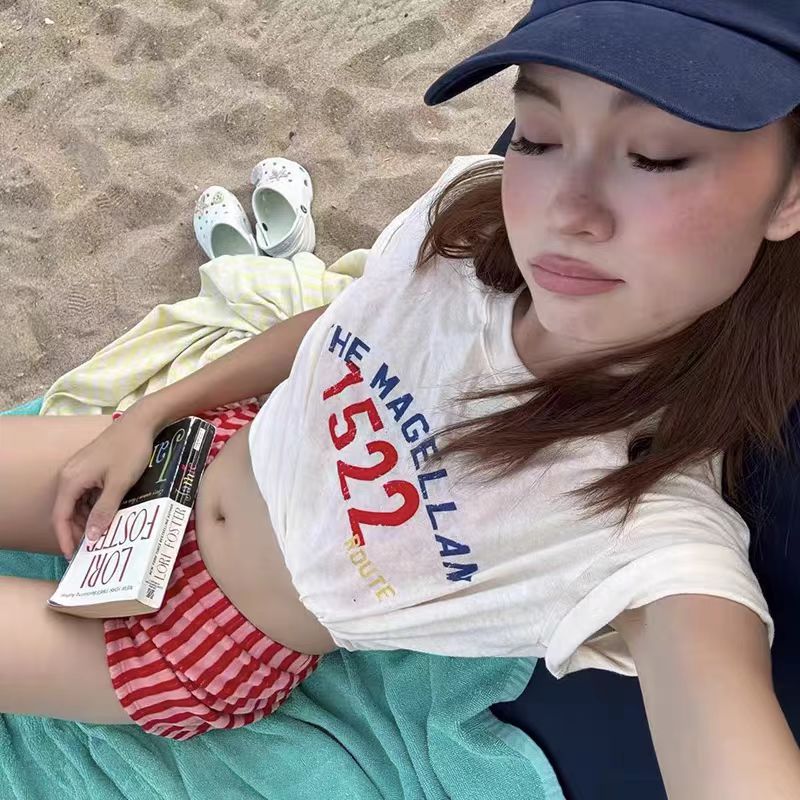 Japanese And Korean Fashion Striped Two-piece Swimsuit For Women