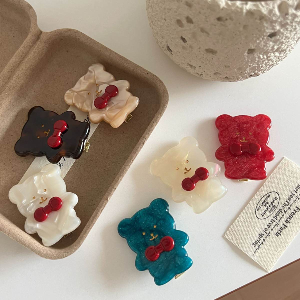 Retro Little Bear Cute Bow Hair Clip For Bangs
