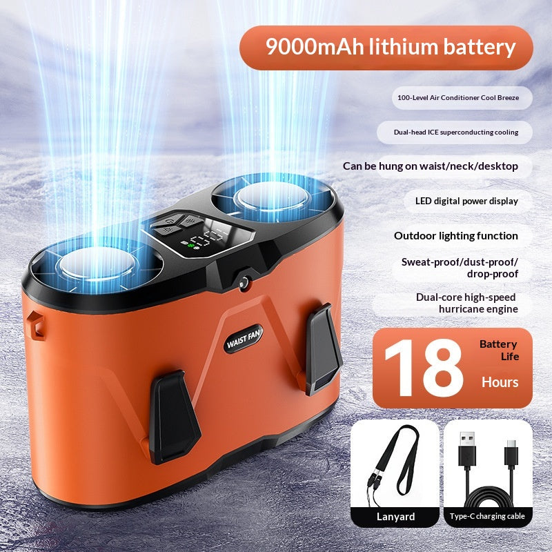 New Cooling USB-Charged Turbo High-Wind-Force Outdoor Portable Neck-Mounted Fan