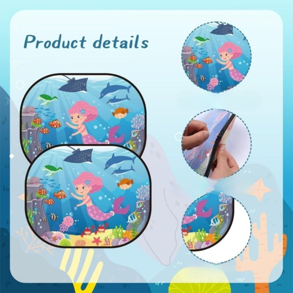 Set Of 2 Car Window Sun Shades With 8 Suction Cups, Universal Car Window Sun Shade Film For Side Windows, Practical Sun Protection For Your Vehicle—Multi-Piece Party Gift Set