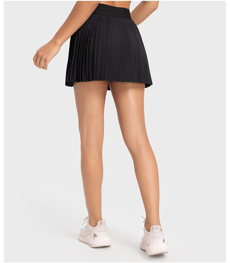 Cooling Three Points Exercise Skort Fashion Yoga Cross Front Pleated Skirt Tennis Skirt