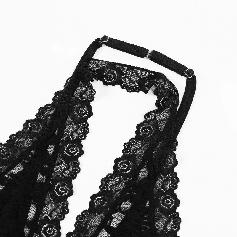 All-match Lace Beauty Back Halter Underwear Dress Suit