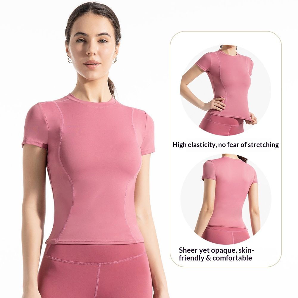 Summer Fitness Running Sportswear Moisture-Wicking Quick-Drying Tight-Fitting Short-Sleeved Outdoor Five-Point Yoga Shorts Set