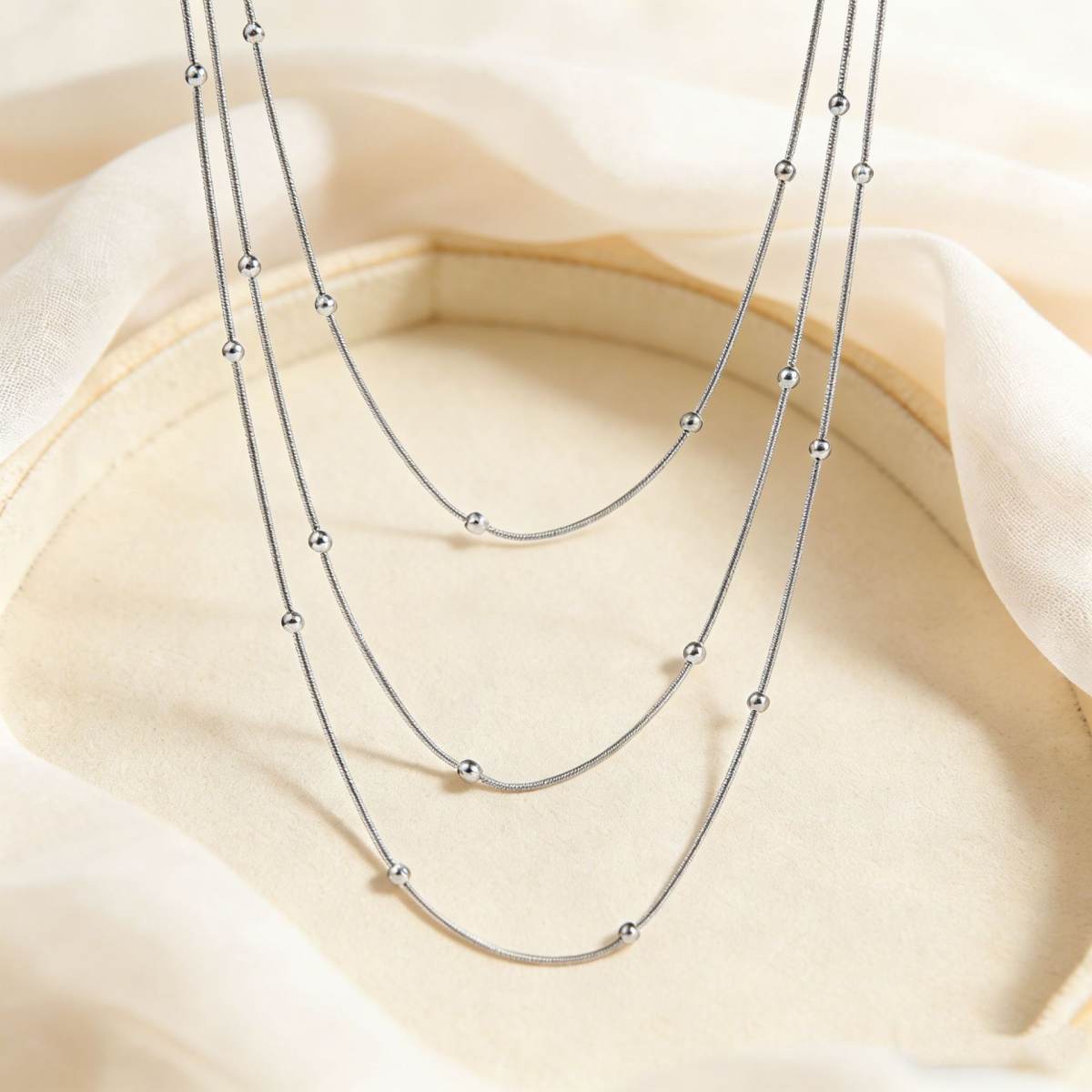 Cross-border Best-selling Multi-layer Stacked Titanium Steel Necklace