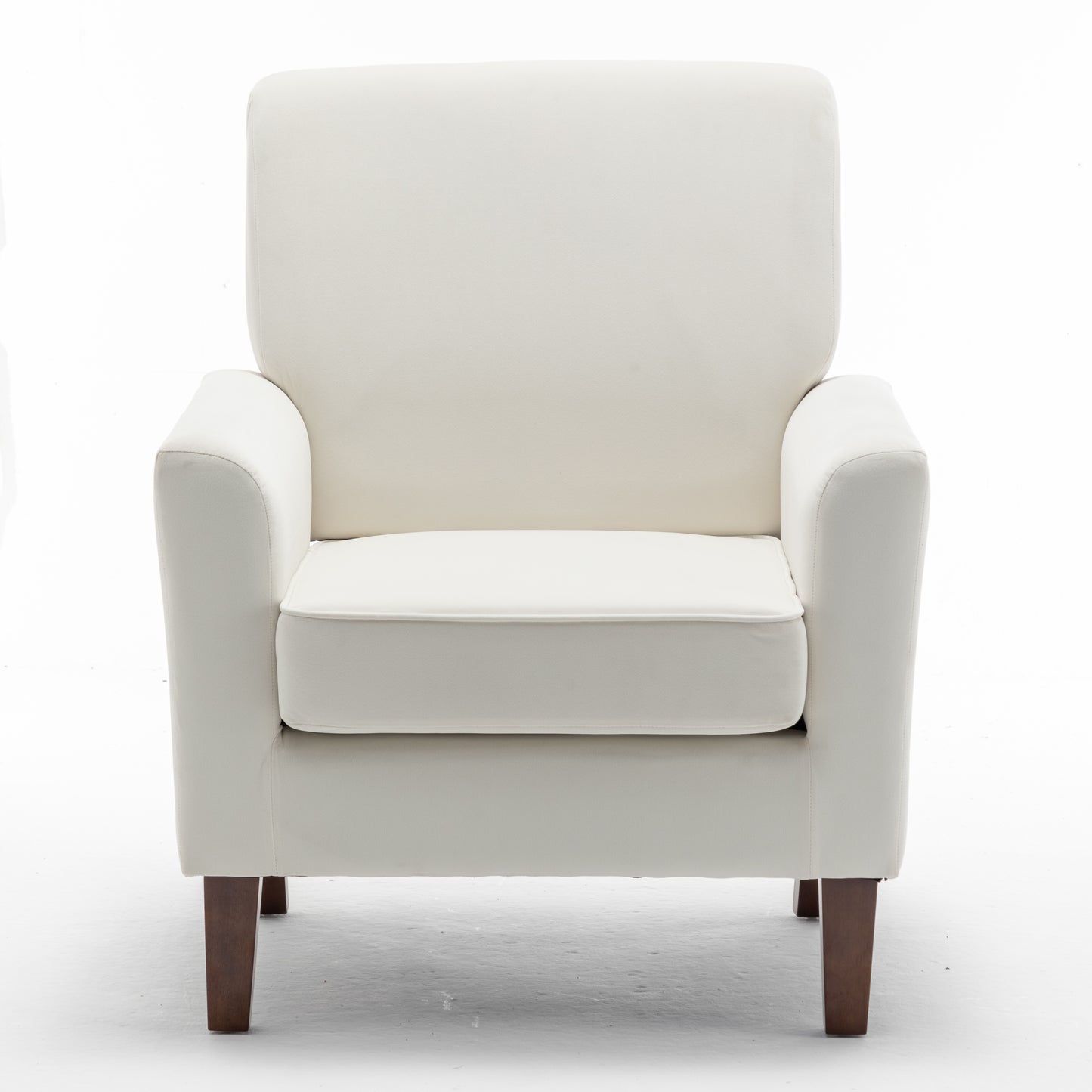 Patterned Polyester Blend Armchair, Solid Birch Wood Frame With Brown Tapered Legs, Foam Padded Accent Chair With Trim Detail For Living Room Office