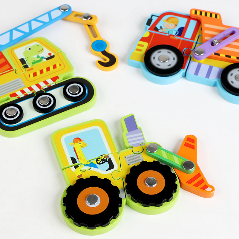Children Early Childhood Education Develop Wooden Traffic Puzzle Toys