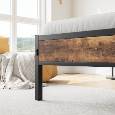 Twin Size Bed Frame, Storage Headboard With Charging Station, Solid And Stable, No Box Spring Needed, Easy Assembly