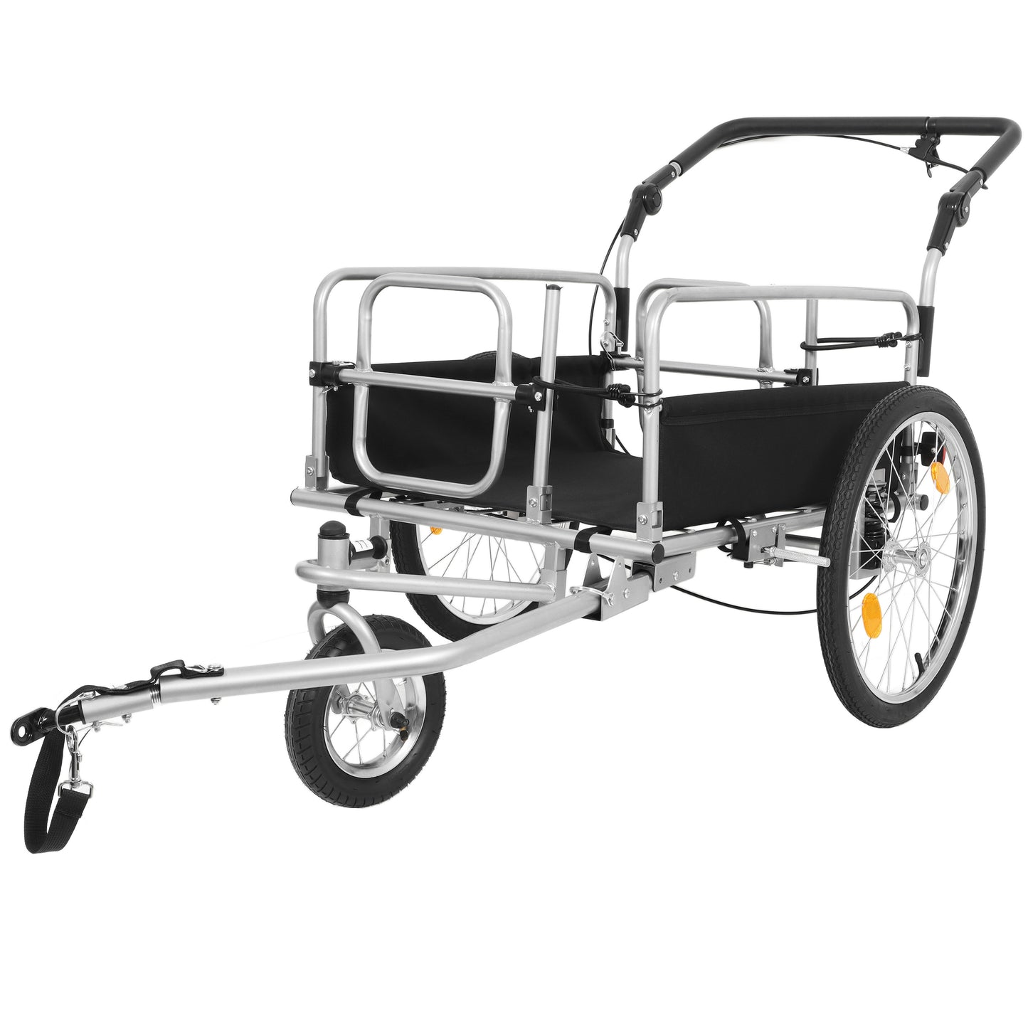 3- In- 1 Heavy- Duty Bike Cargo Trailer -  E- Bike Compatible Steel Frame  110lb Capacity  Convertible Stroller & Pull Cart W Suspension  20  Wheels & Accessories
