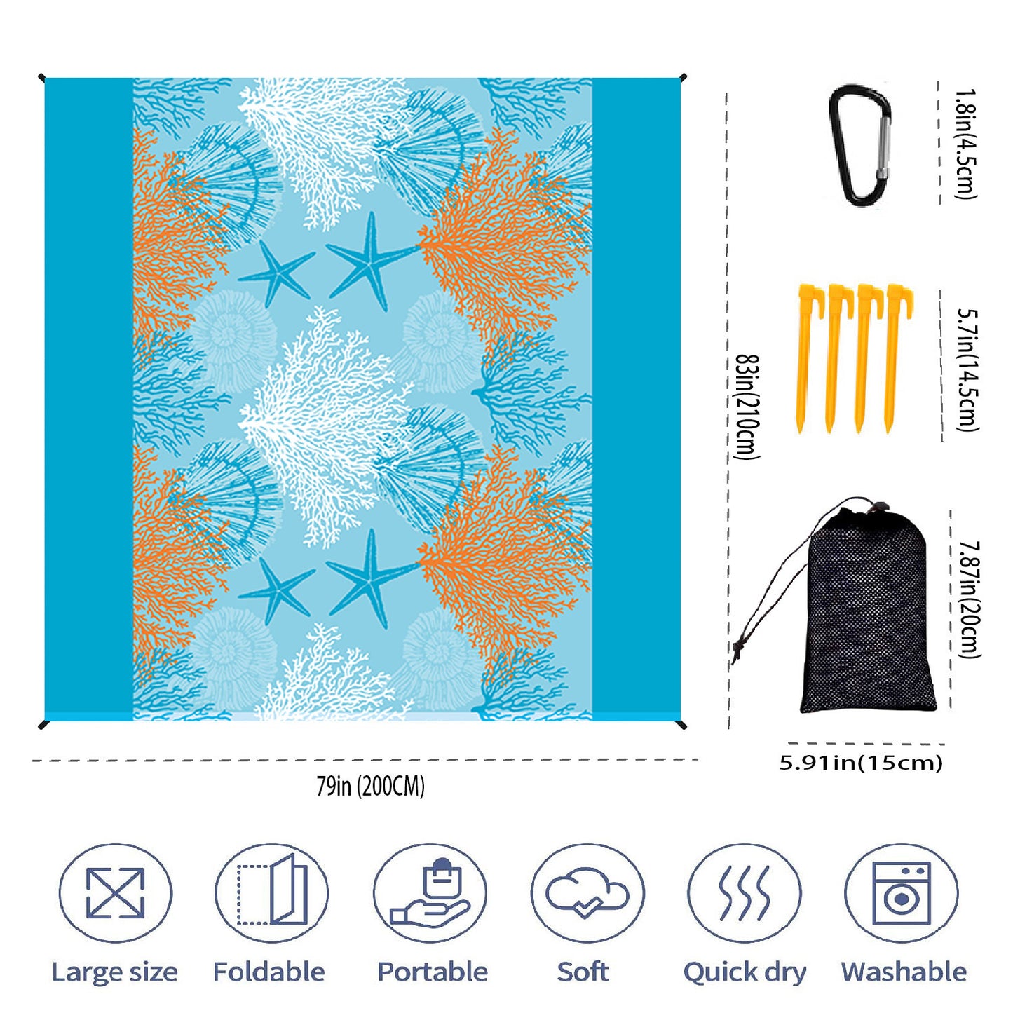 Beach Mat With Digital Print For Outdoor Picnics