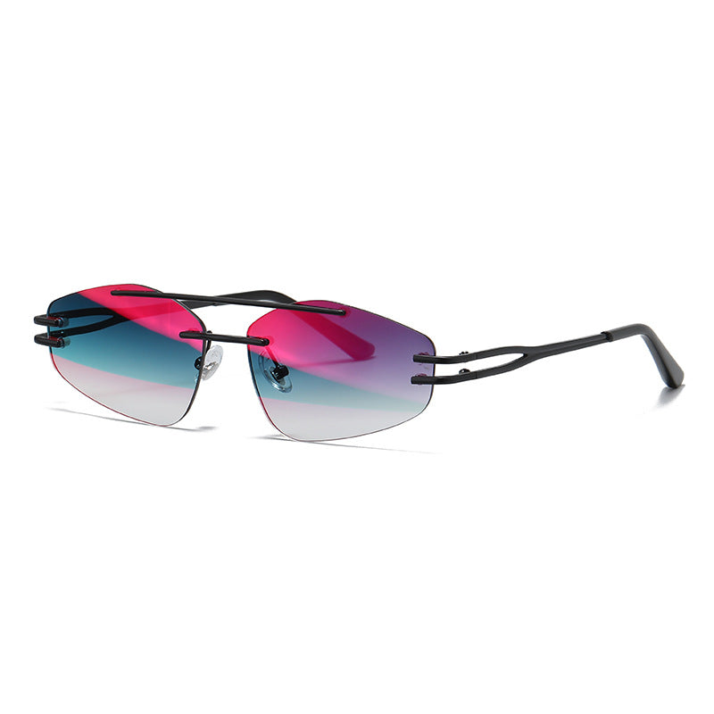 YSM8003 New Fashionable Polygonal Cut-Edge Frameless Sunglasses