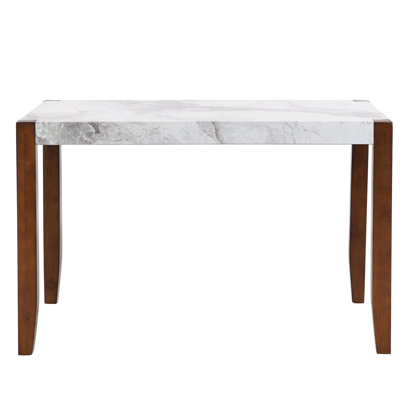 46.5  Modern Dining Table, Rectangular Faux Marble Style Table With Sturdy Wood Legs, Easy To Clean Rectangular Kitchen Table For Dining Room, Living Room, Easy Assembly  OLD SKU WF321684AAK