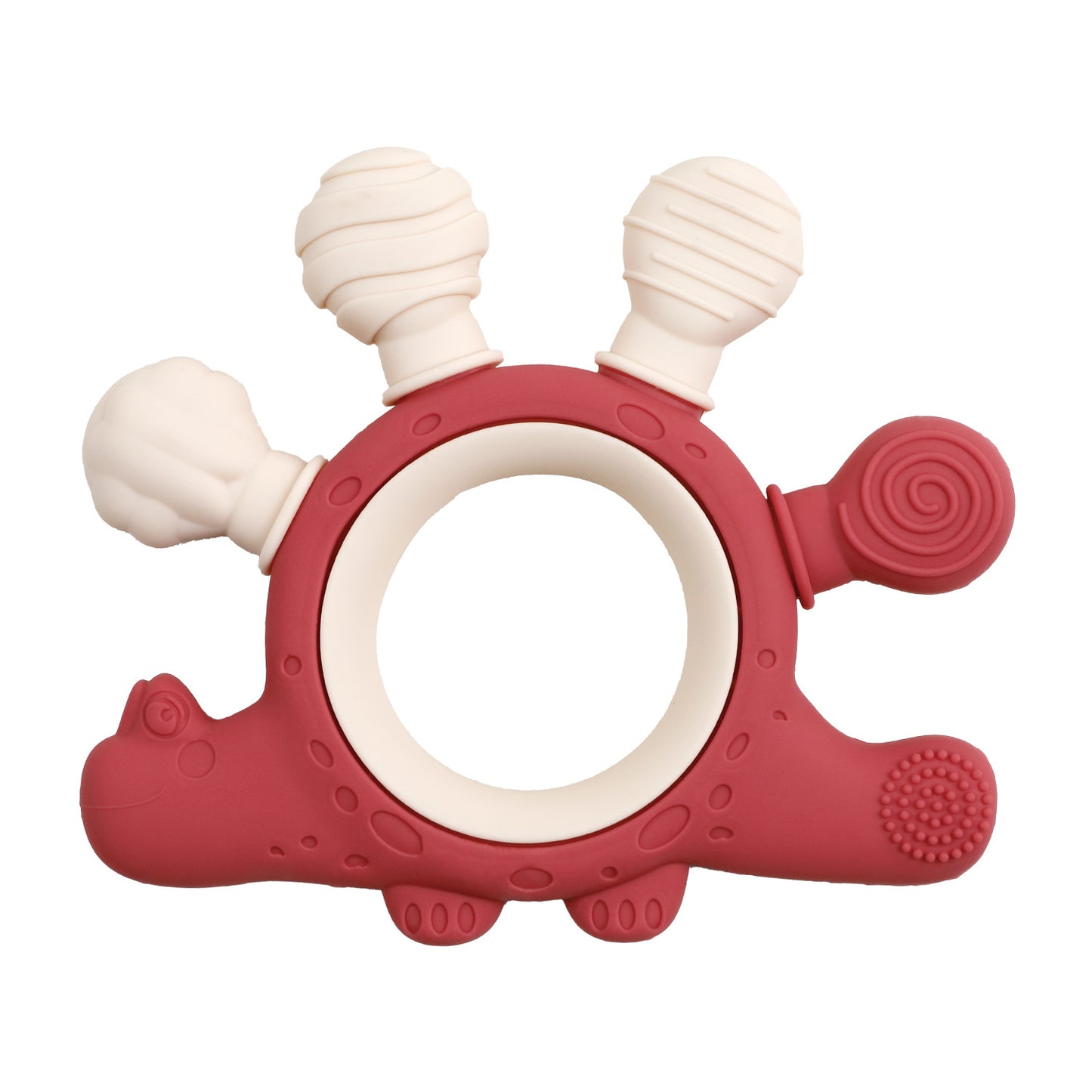 Food-grade Silicone Two-tone Dinosaur Animal Teether