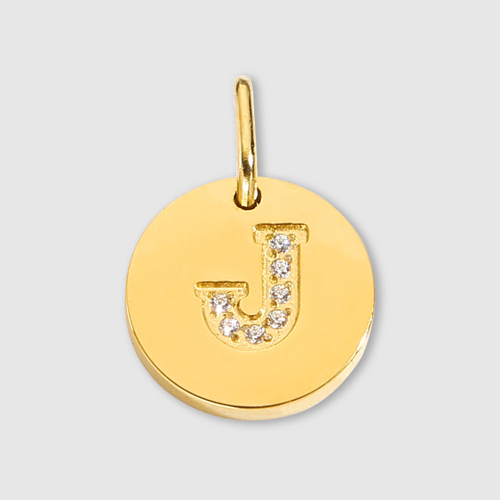 Diamond-Encrusted Jewelry Accessories Stainless Steel Letter Pendant