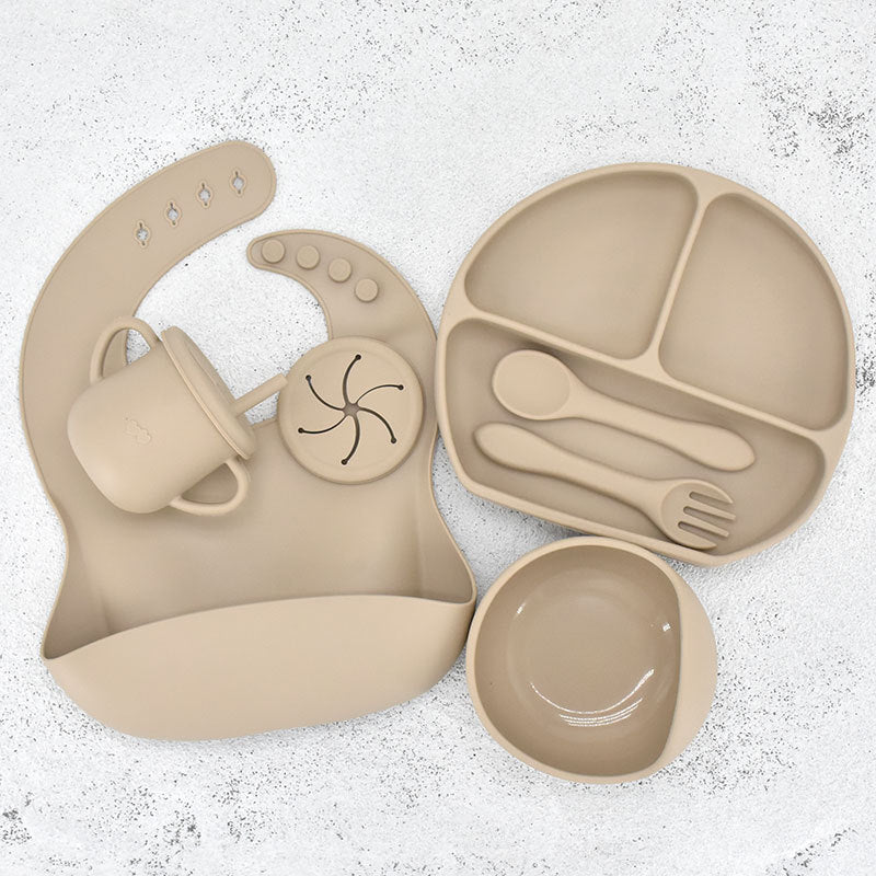 Food Grade Silicone Feeding Cutlery Set Children's Dinner Plate