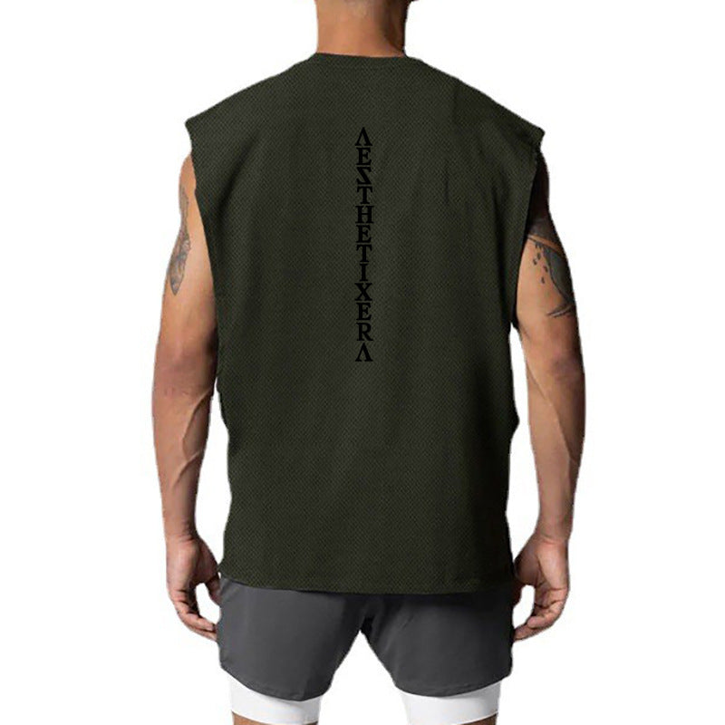 Mens Quick-dry Loose-fitting Casual Fitness Vest