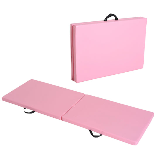 Trainingsmatte Faltbare Fitnessmatte Mit Griffen Für Yoga, MMA, Fitness, Pilates, Synthetikbezug, 180 X 60 X 5 Cm, Rosa