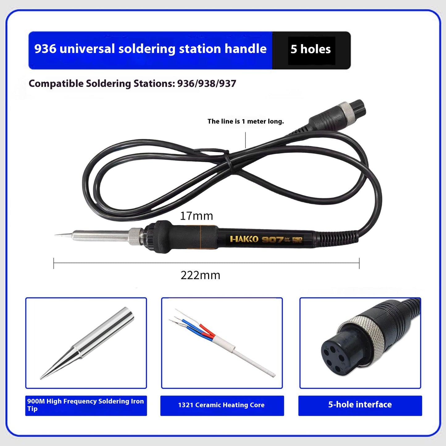 1322 1321-core 5-pin 5-hole Solder Soldering Pencil Handle Accessories