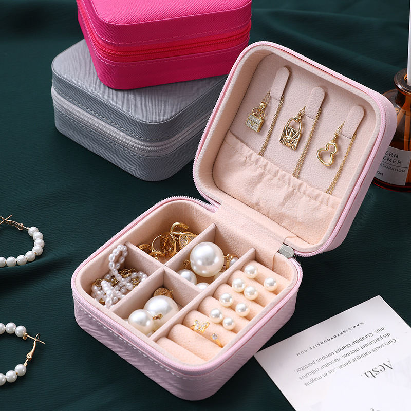 Multifunctional Portable Flip Flannel Jewelry Earrings Ear Studs Accessories Storage Box
