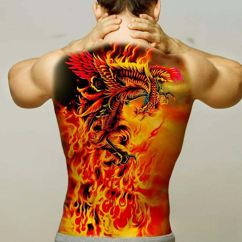 Realistic Full Back Tattoo Stickers - Waterproof Temporary Body Art Decals for Men Women