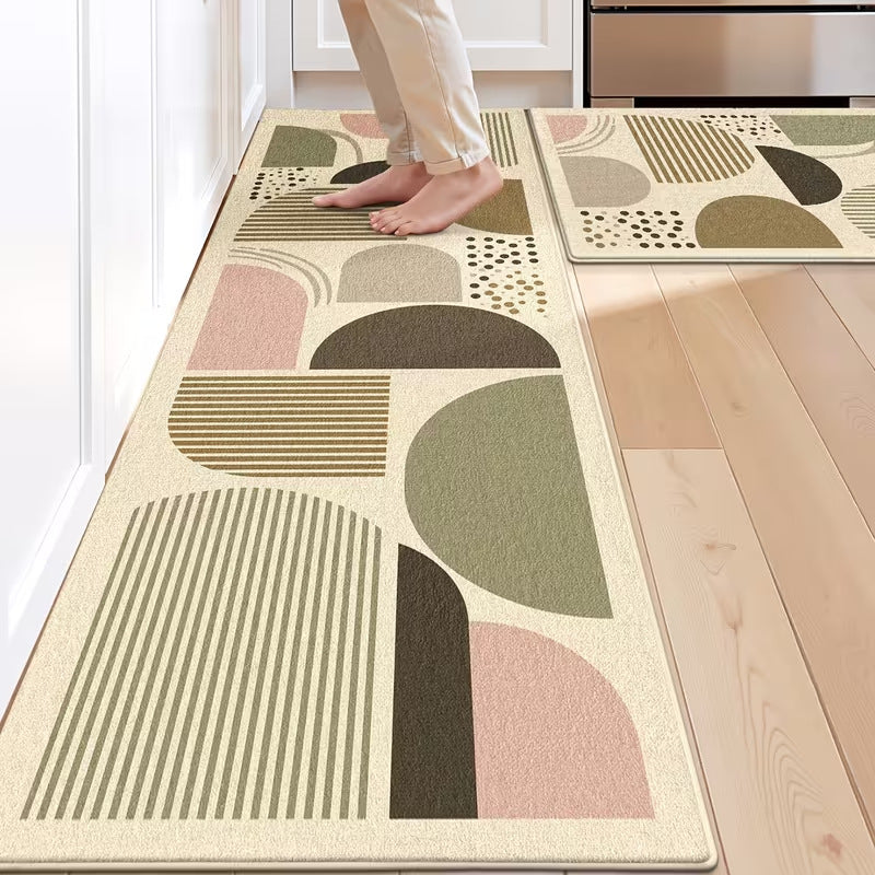 Cross-border Wholesale Crystal Velvet Modern Geometric Floor Mat Kitchen Rug