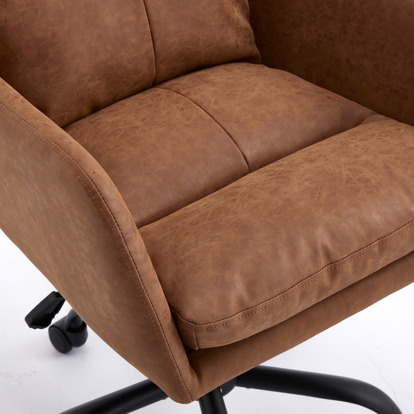 Artificial Leather, PU Leather, Black Base, Adjustable In Height, Suitable For Office, Bedroom, Dressing Table And Other Environments. An Office Chair.Brown
