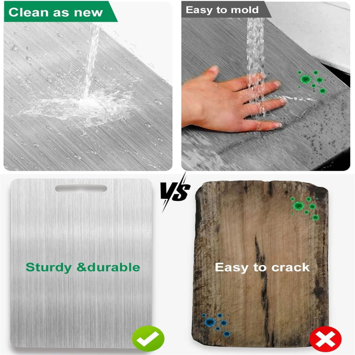 Stainless Steel Kitchen Cutting Board, Stainless Steel Cutting Board, Sturdy And Hygienic Cutting Board For Meat And Vegetables—Party Accessory Set