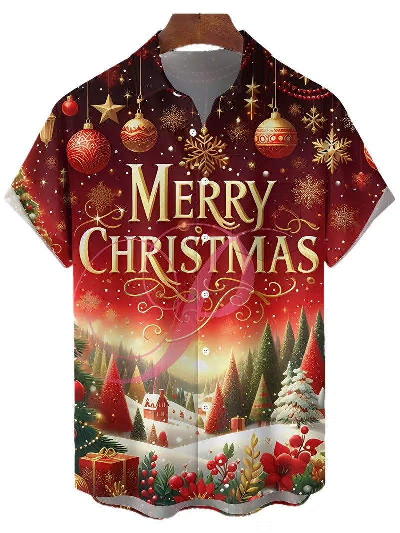 New 3D Digital-Print Christmas Shirt