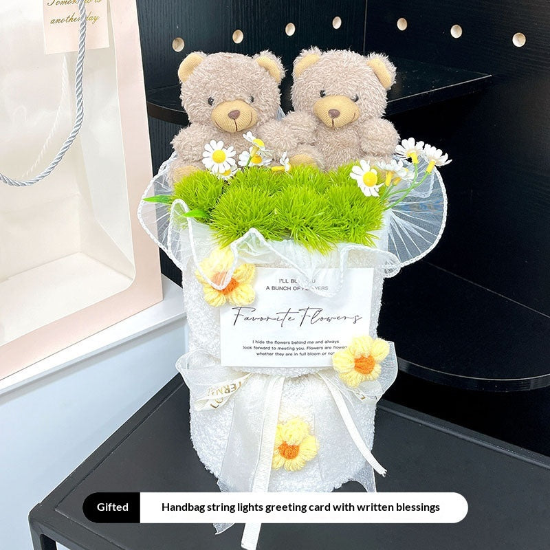 Internet-famous Rabbit Eating Grass Plush Bouquet Gift
