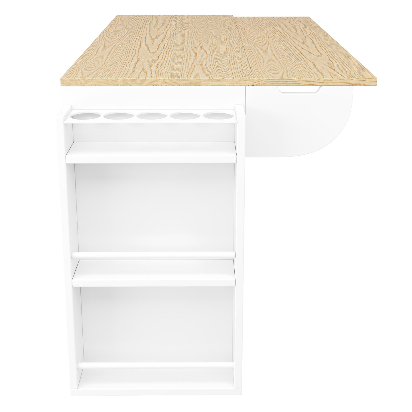 Kitchen Cabinet, Serving Trolley With Wood Grain, Kitchen Trolley With Castors And Worktop, Kitchen Trolley With Spice Rack And Towel Rail, Kitchen Island With Sliding Doors And Drawers, White