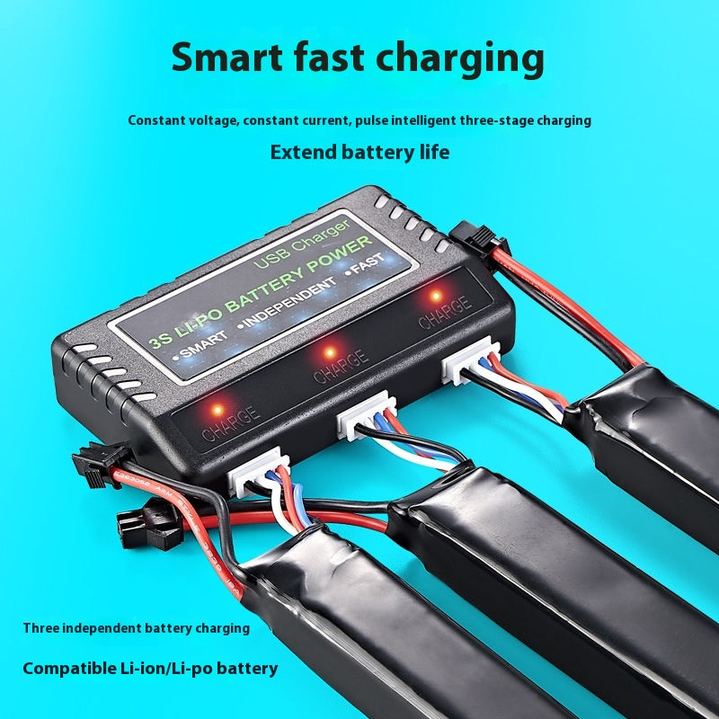 111V Charger One Charge Three Gun Mold 3S Lithium Battery Charging Full Power Turn Light Balance Charging Case