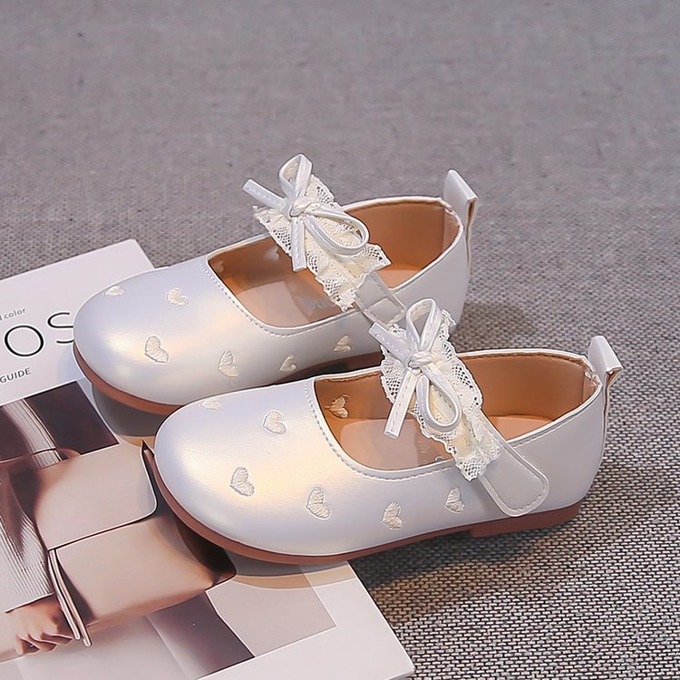 Korean-style Lace Bow Princess Shoes For Girls, Soft Sole Versatile Baby Girl Flats