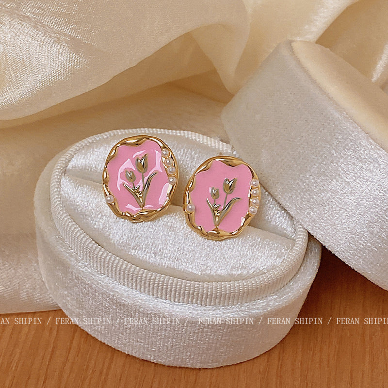 Minimalist Blue Heart Shape Ear Clips Women No Piercing Fashion Dainty Stud Earrings