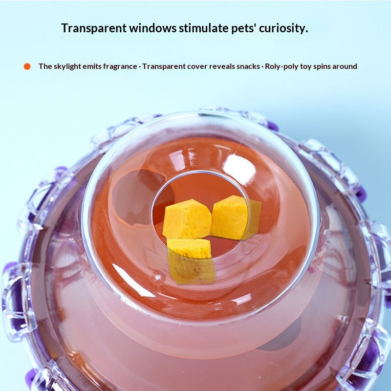 Cat Stress-relief Toy Roly-poly Food Dispenser