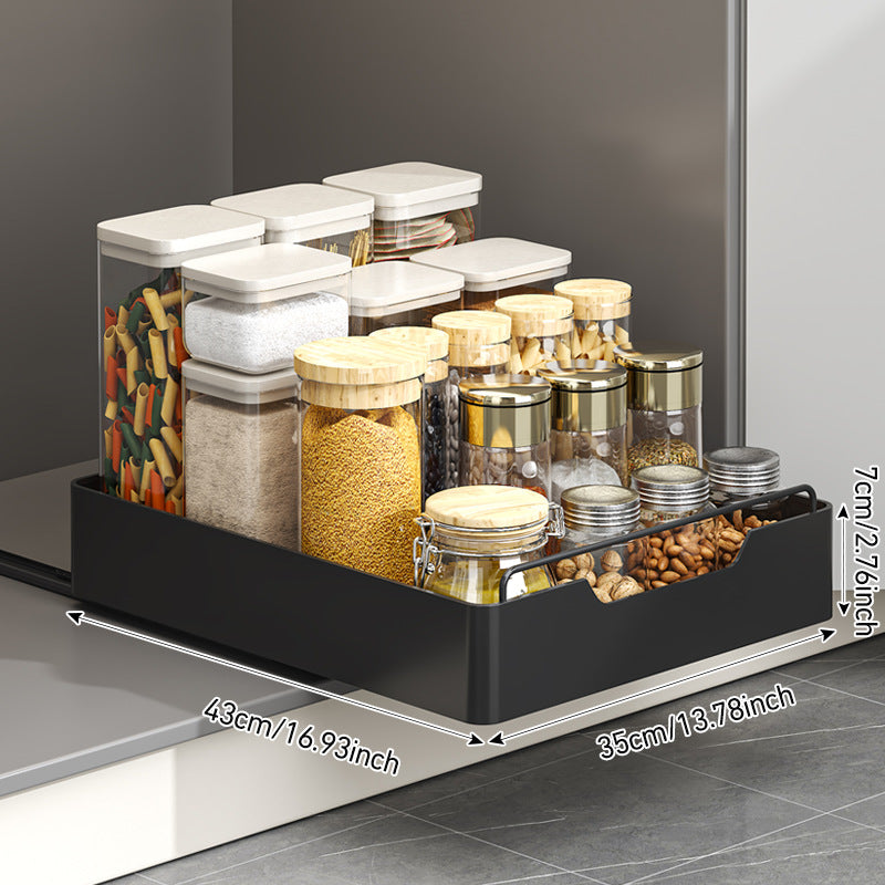 Portable Home-Use No-Drill Kitchen Pull-Out Shelf