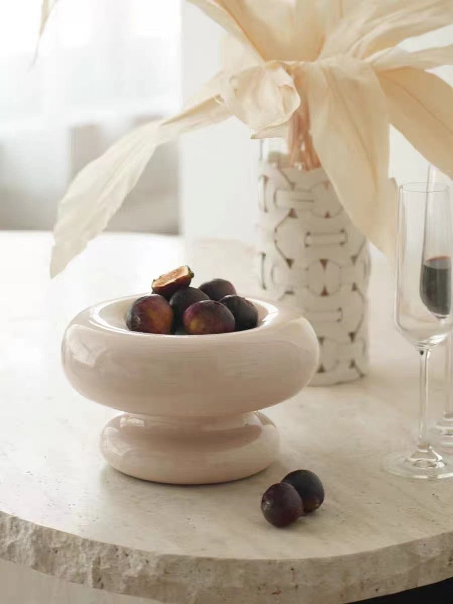 Ceramic Fruit Bowl For Home Living Room Coffee Table Storage Container Fruit Plate Snack Tray