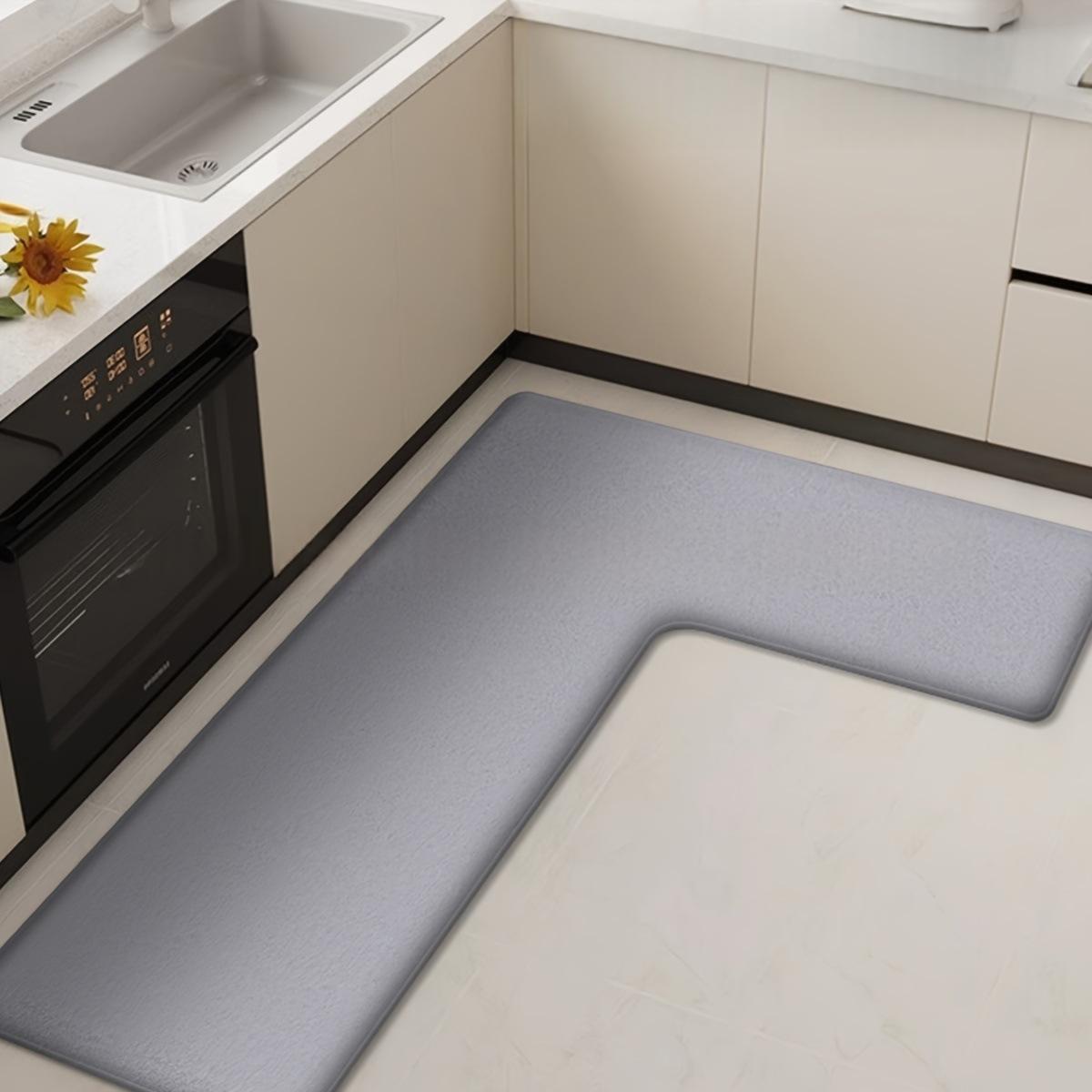 Coral Fleece Floor Mat L-shaped Kitchen Rug Stain-resistant And Easy To Care For