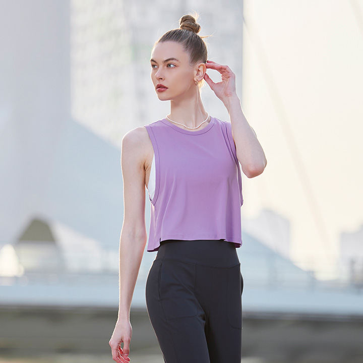 Cropped Sleeveless Vest Women's Lightweight Breathable Quick-drying Yoga Clothes Sports Running