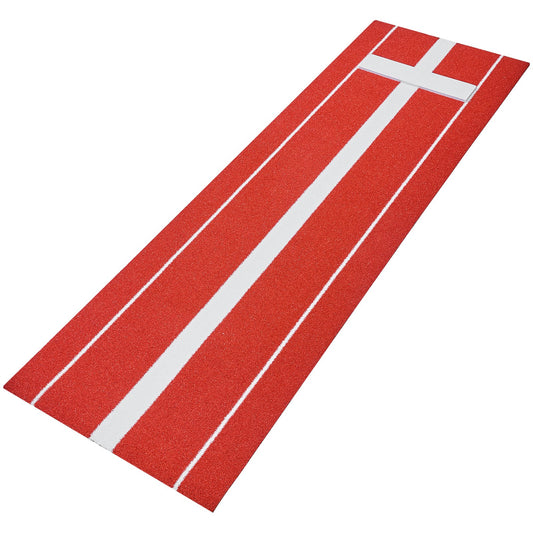 Softball Pitching Mat, 10x3 Ft Baseball Pitching Rubber Mound, Antifade Turf And Antislip Foam Backing Portable Training Aid, Fastpitch Equipment For Pitchers Indoor Outdoor Practice, Red