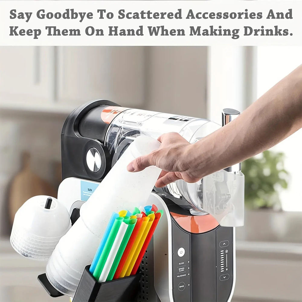 Cup Organizer For Machine - Paper Cup Holder Lid Dispenser - Side-Mounted Storage Rack, Drinkware Stand For Restaurant, Breakroom, Home, Gym