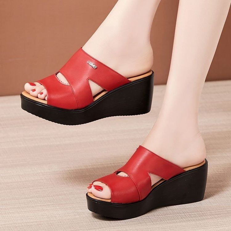 Womens Platform Thick-Soled Non-Slip Waterproof Outdoor Slippers