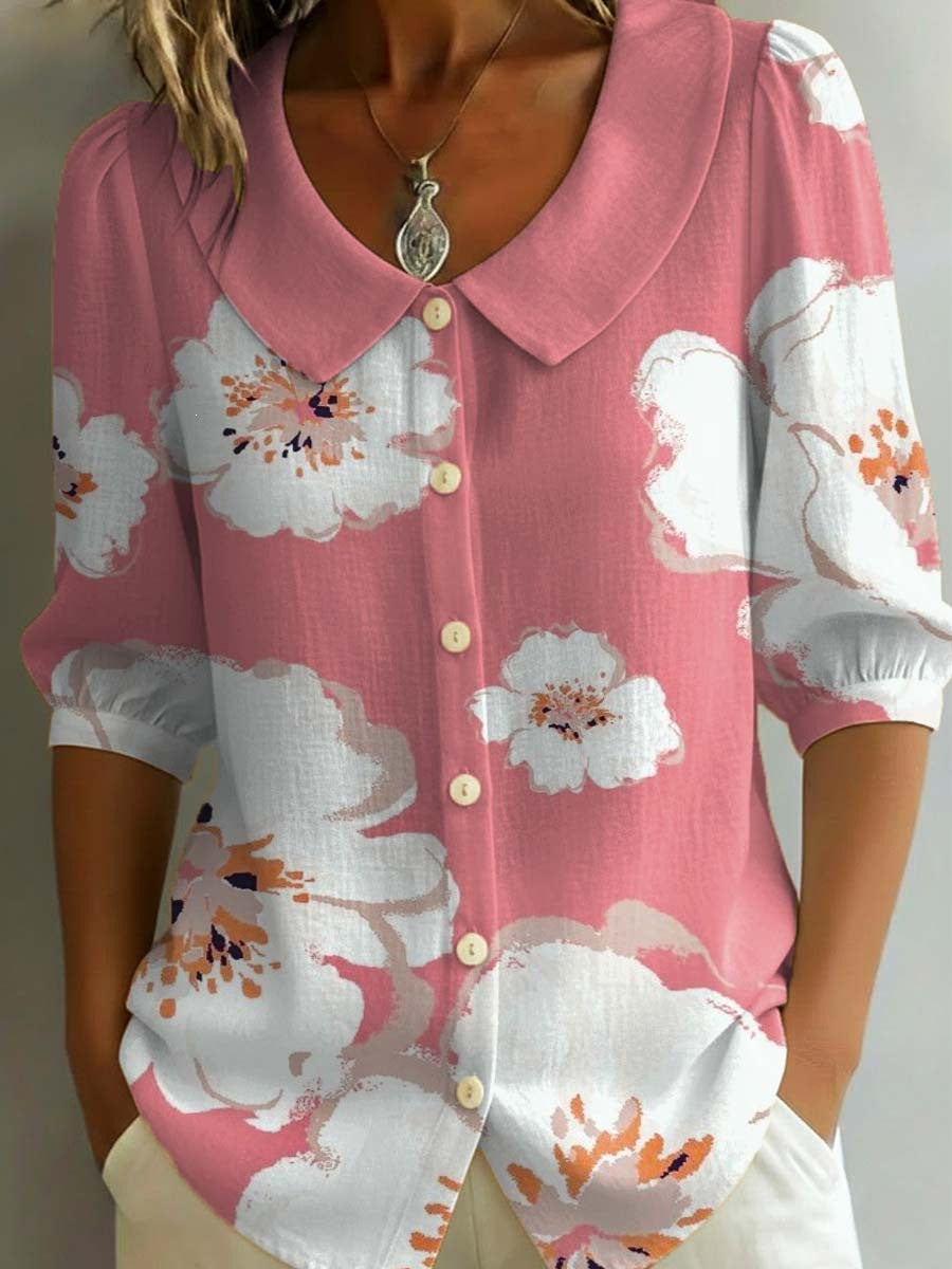 Womens Casual Fashion Printed Short-sleeve Top