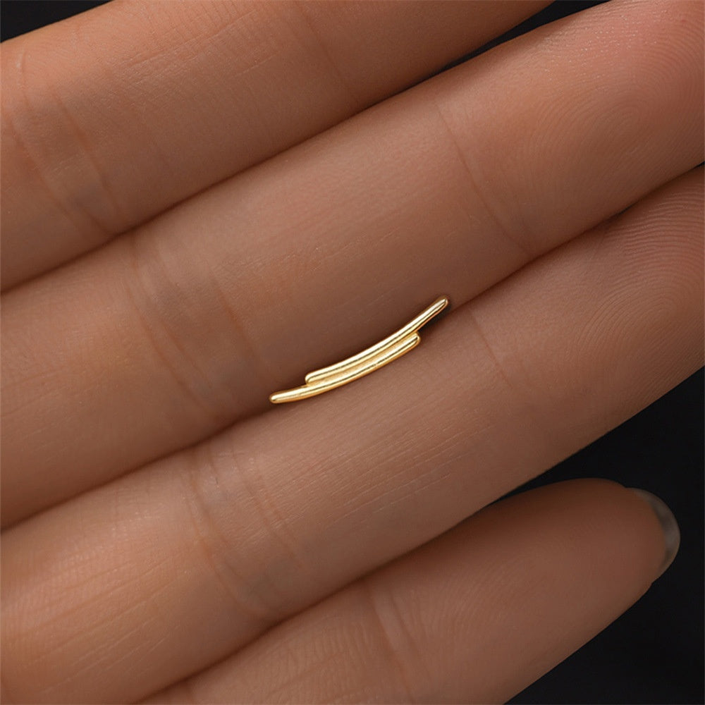 Sterling Silver Fashion Long Bar With Zircon Inlay