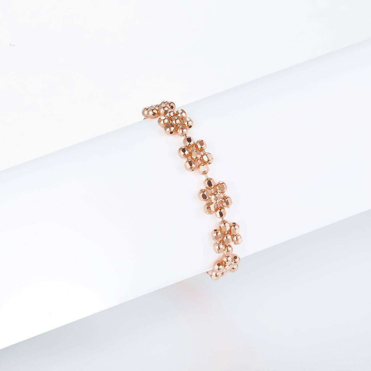 S925 Sterling Silver Flower Ring 0.7g Lightweight 14-21mm Adjustable Clover Design Platinum Gold Rose Gold Plated Gift Box