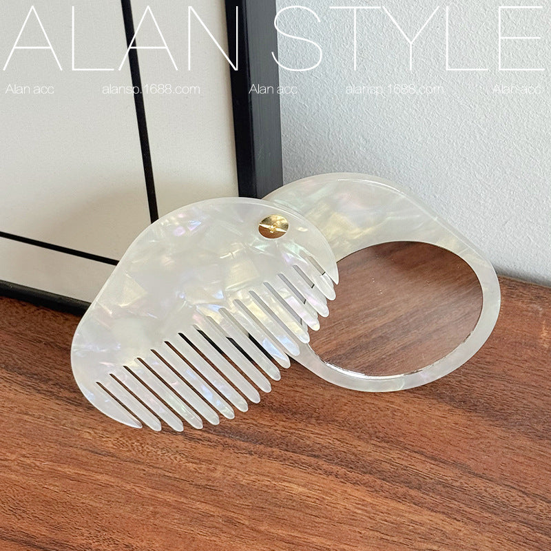 All-match Korean-style Acetate Mirrored Comb For Fall And Winter Multi-functional Mirror-comb