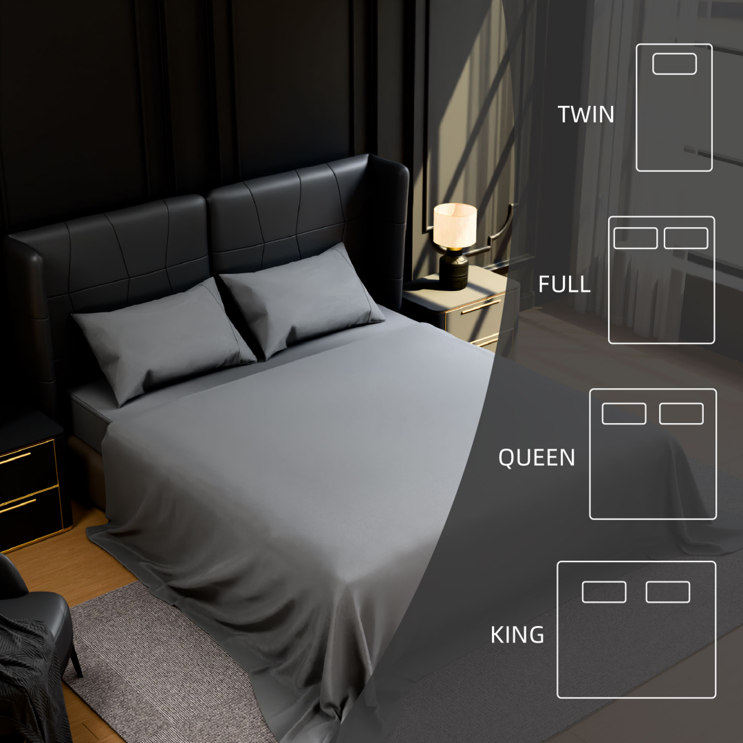 Bedding Full Bed Sheets Set - 4 Piece Bedding - Brushed Microfiber - Shrinkage And Fade Resistant - Easy Care -Full, Grey