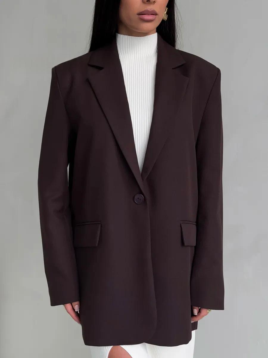 High-end Gray Elegant Blazer Korean-style Design