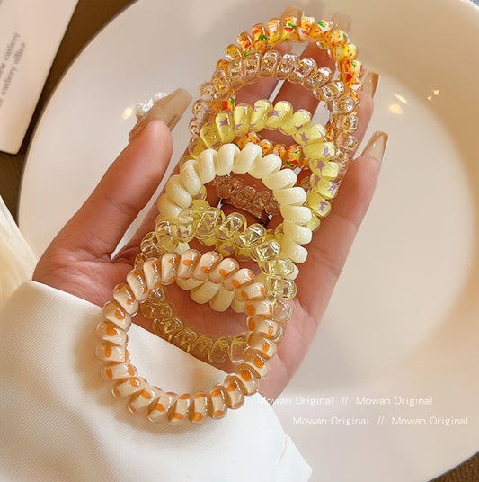 Candy color hair ring-yellow series-6 pieces-1 pack